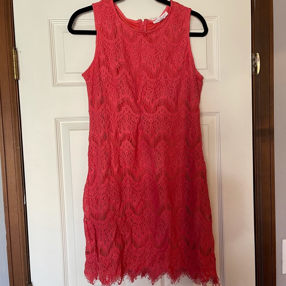 Coral lace dress